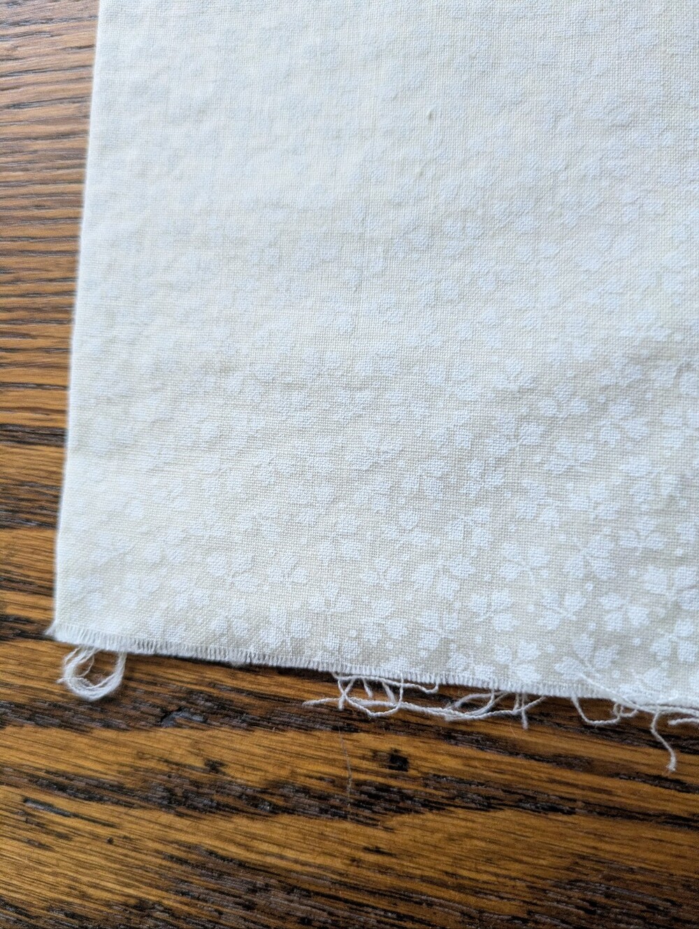 Ivory Floral Fabric. Cotton. 1.5 Yards